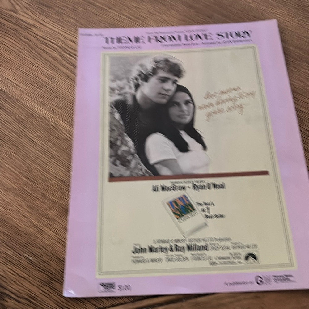 Vintage sheet music. Theme from Love Story.